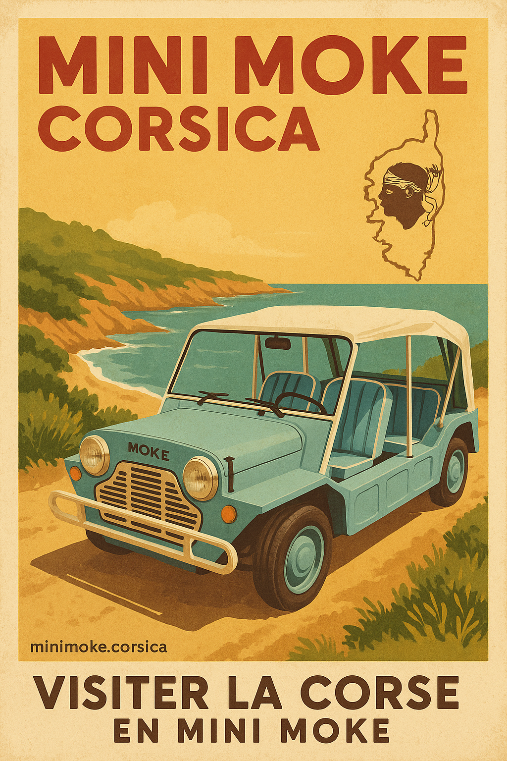 Affiche Mini Moke Corsica